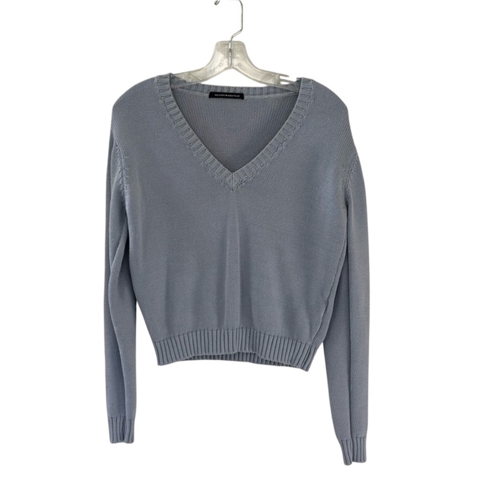 Brandy Melville Light Blue V-Neck Sweater Top